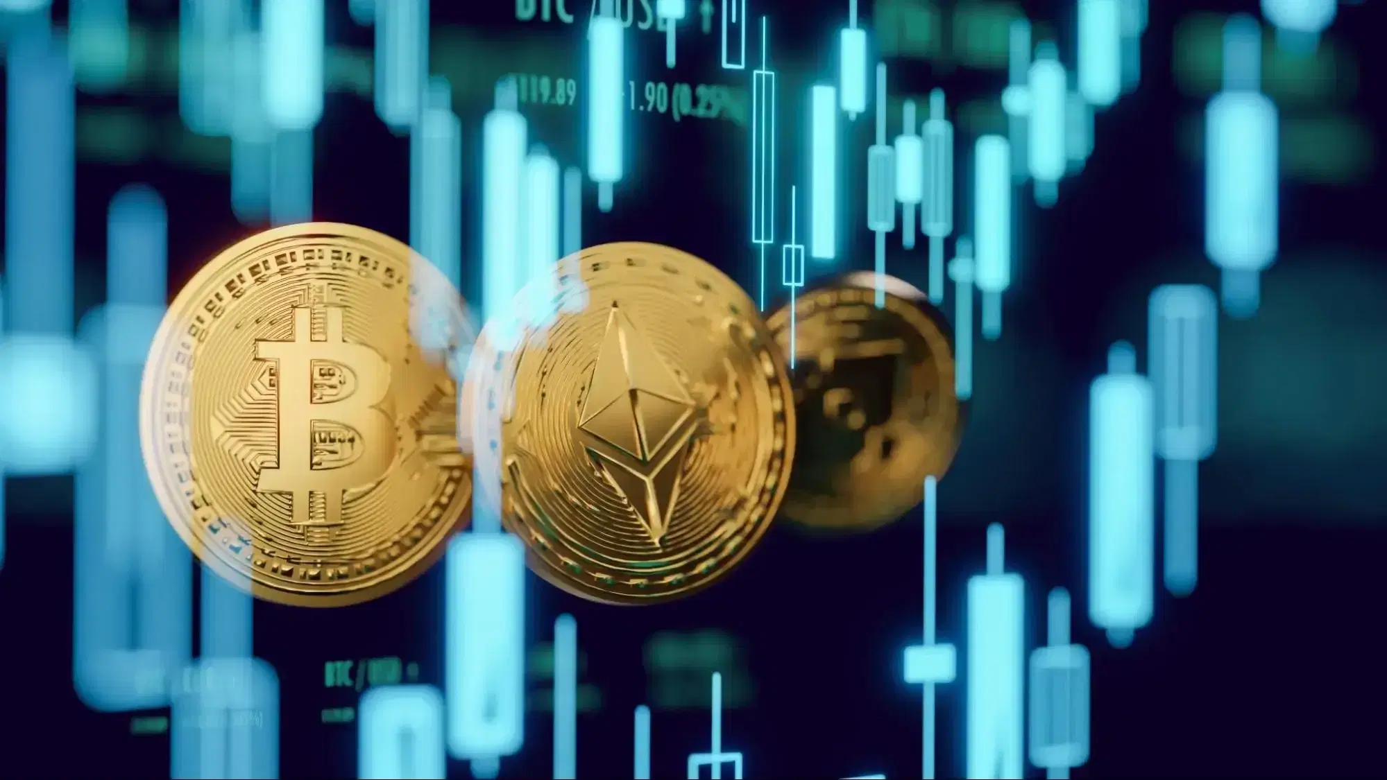Bitcoin and chart candles