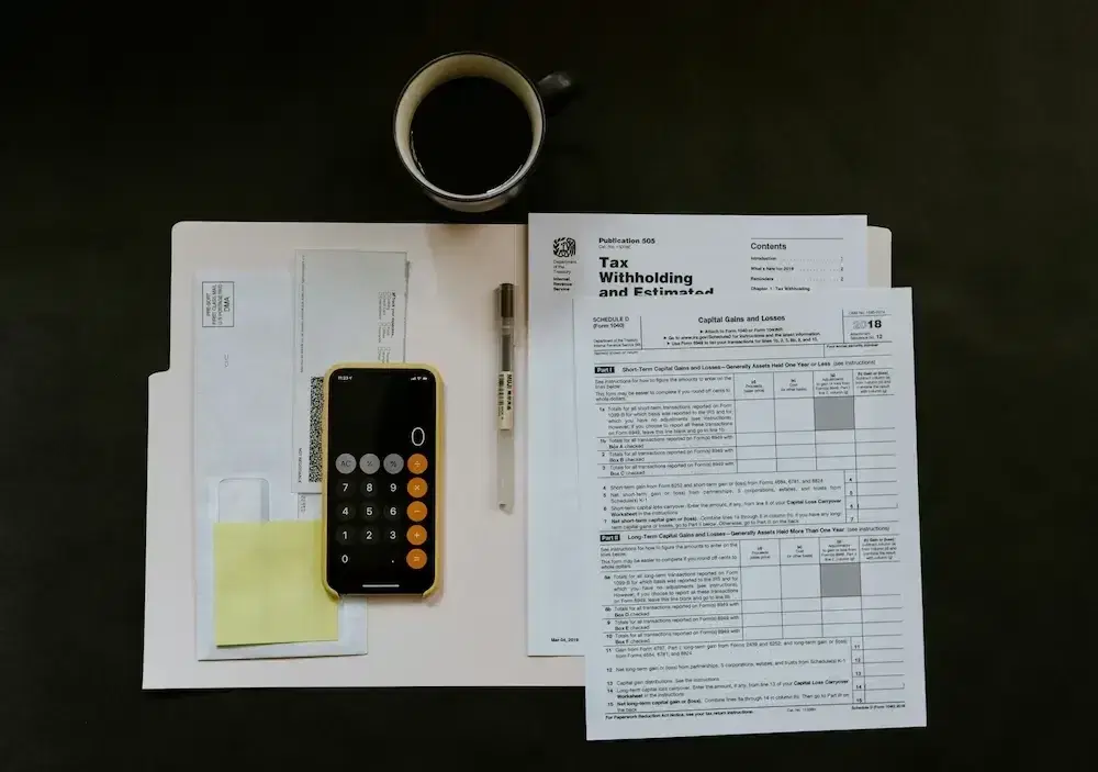 Documents on desk